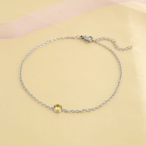 Immagine di 304 Acciaio Inossidabile Cavigliere Tono Argento Tondo 23cm Lunghezza, 1 Pz
