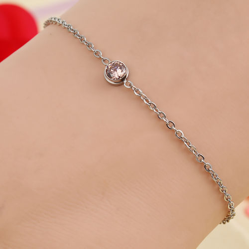 Immagine di 304 Acciaio Inossidabile Cavigliere Tono Argento Tondo 23cm Lunghezza, 1 Pz