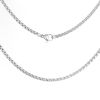 Picture of 304 Stainless Steel Box Chain Necklace Silver Tone 75cm(29 4/8") long, Chain Size: 2.5x2.5mm( 1/8" x 1/8"), 1 Piece
