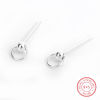Picture of Sterling Silver Ear Post Stud Earrings Silver Circle Ring 6mm( 2/8") x 5mm( 2/8"), Post/ Wire Size: (21 gauge), 1 Pair