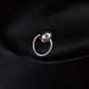 Bild von Sterling Silber Ohrring Ohrstecker Silbrig Ring 6mm x 5mm, Drahtstärke: (21 gauge), 1 Paar