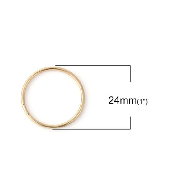 Bild von 2.4mm Zinklegierung Geschlossen Bindering Twist Vergoldet 20mm D., 10 Stück