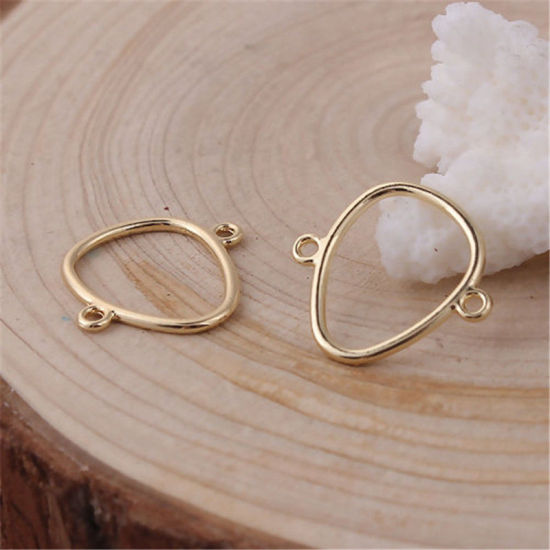 Picture of Zinc Based Alloy Connectors Drop Silver Tone Hollow 20mm x 19mm, 20 PCs