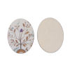 Picture of Wood Embellishments Scrapbooking Oval Multicolor Tree & Butterfly Pattern 40mm(1 5/8") x 30mm(1 1/8"), 5 PCs