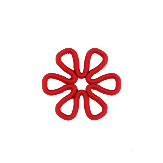 Bild von Zinklegierung Verbinder Gänseblümchen Rot Hohl, 15mm x 14mm, 20 Stück