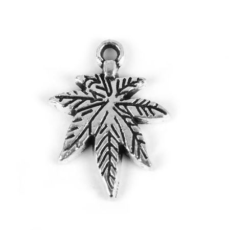 Zamak Colgantes Charms Hoja de Arce Plata Antigua 20mm x 15mm, 50 Unidades