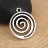 Picture of Zinc Based Alloy Charms Spiral Antique Silver Color Wave 19mm( 6/8") x 17mm( 5/8"), 20 PCs