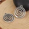 Picture of Zinc Based Alloy Charms Spiral Antique Silver Color Wave 19mm( 6/8") x 17mm( 5/8"), 20 PCs