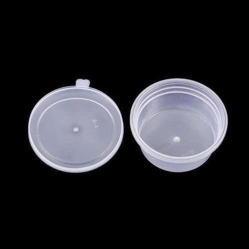 Picture of Plastic Storage Containers For Slime Round Transparent Clear 6.7cm(2 5/8") Dia. 2 PCs