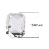 Picture of Glass Rhinestones Rectangle Silver Transparent Clear Faceted 18mm( 6/8") x 13mm( 4/8"), 30 PCs