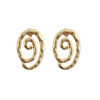 Picture of Boho Chic Ethnic Style Ear Post Stud Earrings Matt Gold Spiral 27mm(1 1/8") x 18mm( 6/8"), Post/ Wire Size: (20 gauge), 2 Pairs