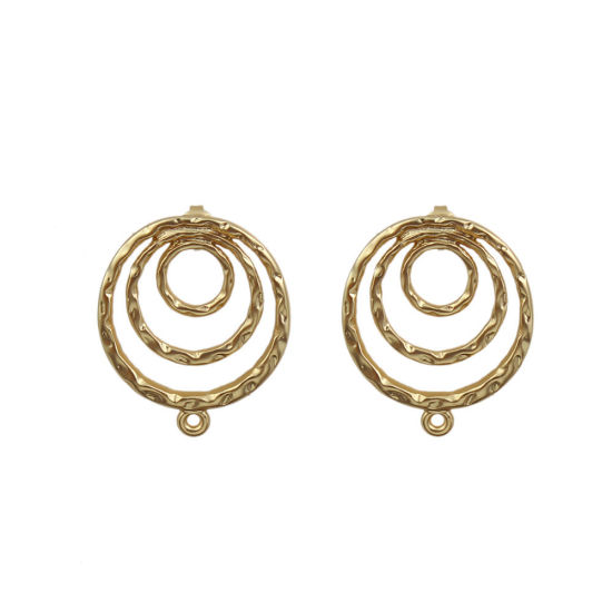 Image de Boucles d'Oreilles Puces Puces d'oreille en Alliage de Zinc Spiral Or Mat avec Boucle, 29mm x 19mm, Epaisseur de Fil: (20 gauge) 2 Paires