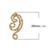 Picture of Zinc Based Alloy Boho Chic Ethnic Style Ear Post Stud Earrings Findings Irregular Matt Gold W/ Loop 28mm x 15mm, Post/ Wire Size: (20 gauge), 2 Pairs