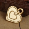 Picture of Zinc Based Alloy Charms Heart Matt Gold Dot 13mm( 4/8") x 12mm( 4/8"), 10 PCs
