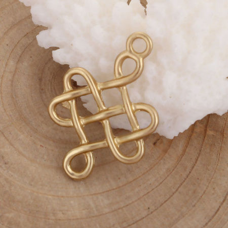 Zinc Based Alloy Charms Celtic Knot Matt Gold 28mm(1 1/8") x 18mm( 6/8"), 10 PCs