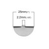Picture of Brass Ribbon Crimp End Half Round Silver Plated 25mm(1") x 14mm( 4/8"), 10 PCs