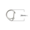 Picture of Iron Based Alloy Lobster Clasp Findings Silver Tone 26mm x 22mm, 30 PCs