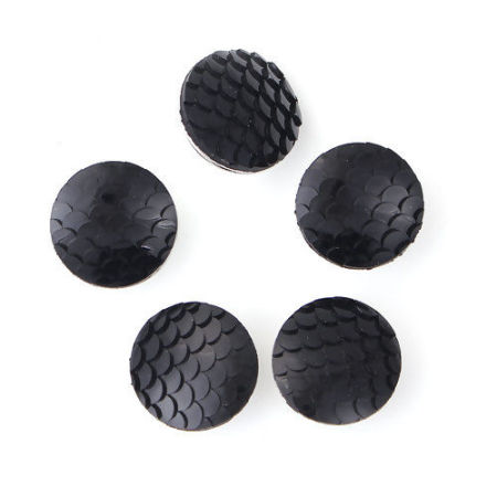Bild von 18mm Kupfer & Harz Meerjungfrau/Drachen Fischschuppen Druckknöpfe Für Chunk Armband Rund Silberfarbe Grün AB Farbe Fischschuppe Muster, Knauf: 5.5mm , 5 Stück