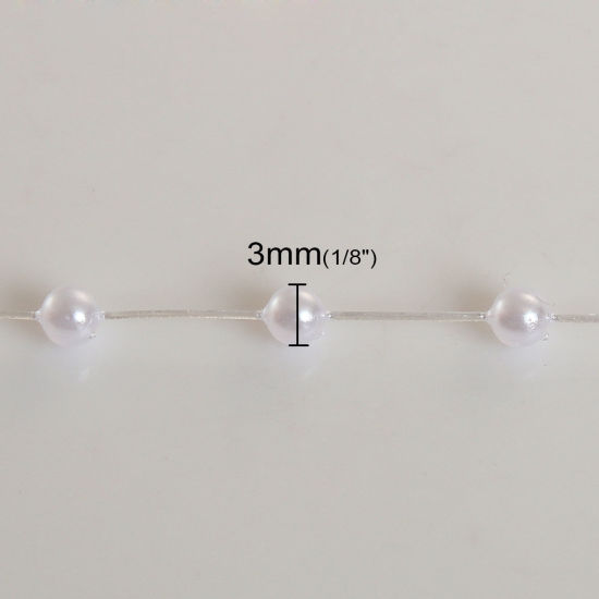 Imagen de Cuerda Acrílico de Blanco Imitación de perla 130cm, 10 Unidades