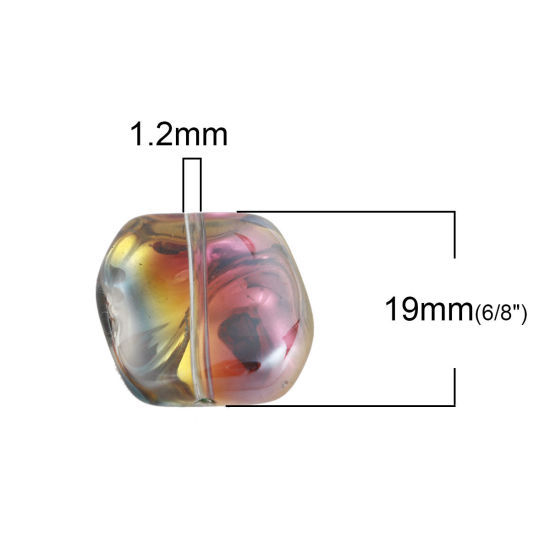 Bild von Muranoglas Tschechische Perlen Unregelmäßig Grau ca 19mm x 17mm, Loch:ca. 1.2mm, 10 Stück