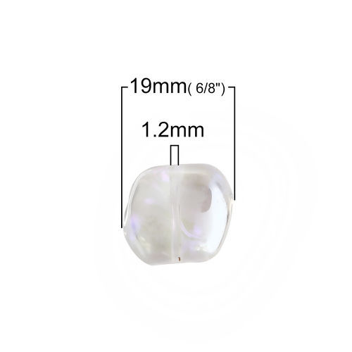 Bild von Muranoglas Tschechische Perlen Unregelmäßig Transparent AB Farbe ca 19mm x 17mm, Loch:ca. 1.2mm, 10 Stück