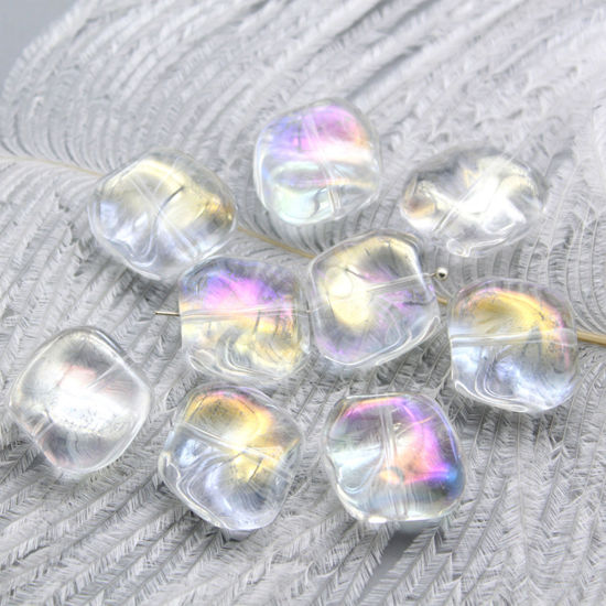 Bild von Muranoglas Tschechische Perlen Unregelmäßig Lila AB Farbe ca 19mm x 17mm, Loch:ca. 1.2mm, 10 Stück