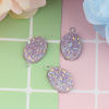 Picture of Brass & Resin Druzy/ Drusy Charms Oval Antique Silver Color Pale Lilac AB Color 22mm( 7/8") x 14mm( 4/8"), 15 PCs                                                                                                                                             