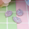 Picture of Brass & Resin Druzy/ Drusy Charms Oval Antique Silver Color Pale Lilac AB Color 22mm( 7/8") x 14mm( 4/8"), 15 PCs                                                                                                                                             