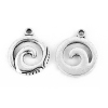 Bild von Zinklegierung Böhmischer Stil Charms Welle Antiksilber 17mm x 14mm, 50 Stück