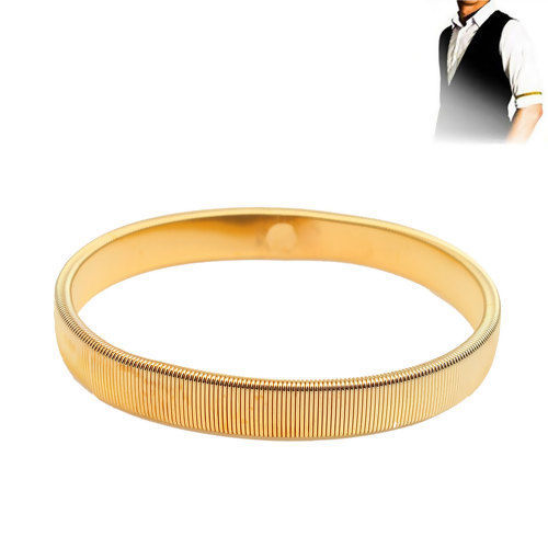 Picture of Elastic Armbands Bangles Bracelets Gold Plated Spring Round 25cm(9 7/8") long, 1 Piece