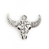 Picture of Zinc Based Alloy Boho Chic Pendants Cow Antique Silver Color 36mm(1 3/8") x 29mm(1 1/8"), 30 PCs