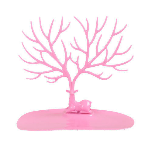 Picture of Polystyrene Jewelry Displays Deer Animal Pink 25cm(9 7/8") x 23cm(9") , 1 Piece