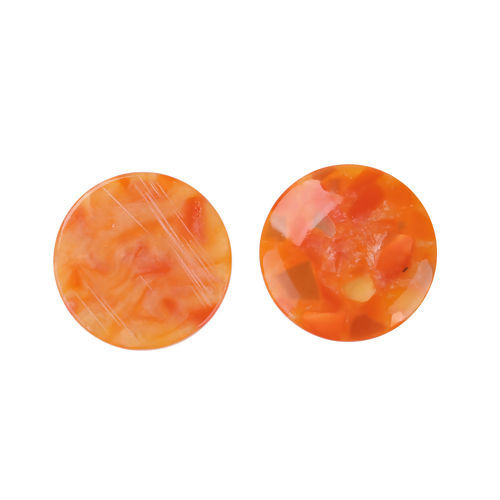 Image de Cabochon Dôme en Résine Rond Orange 25mm Dia, 20 Pcs