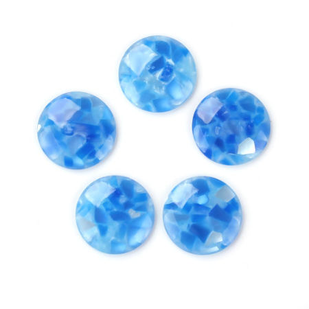 Picture of Resin Dome Seals Cabochon Round Blue 25mm(1") Dia, 20 PCs
