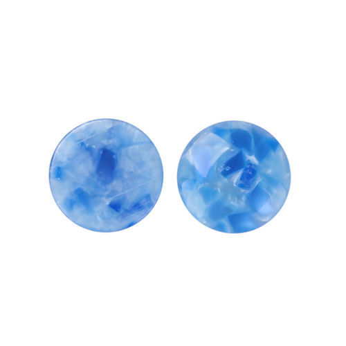 Image de Cabochon Dôme en Résine Rond Bleu 25mm Dia, 20 Pcs