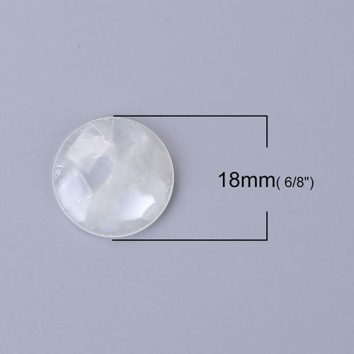 Image de Cabochon Dôme en Résine Rond Blanc 18mm Dia, 30 Pcs