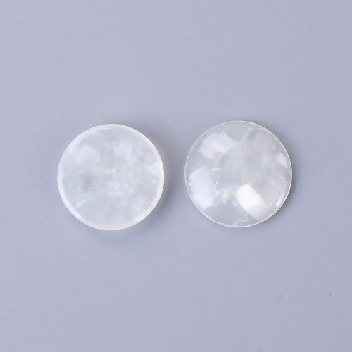 Image de Cabochon Dôme en Résine Rond Blanc 18mm Dia, 30 Pcs