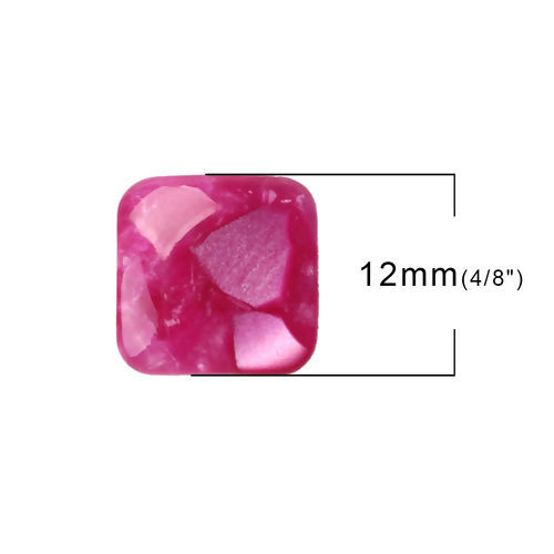 Bild von Harz Dom Cabochon Verzierung Quadrat Zufällig Mix 12mm x 12mm , 30 Stück