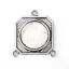 Picture of Zinc Based Alloy Connectors Octagon Antique Silver Color Cabochon Settings (Fits 22mm Dia.) 37mm(1 4/8") x 34mm(1 3/8"), 10 PCs