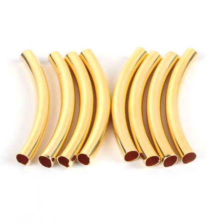Picture of Brass Spacer Beads Curved Tube