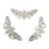 Picture of Zinc Based Alloy Origami Pendants Butterfly Animal Antique Silver Color 59mm(2 3/8") x 24mm(1"), 5 PCs