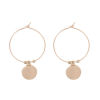 Picture of Hoop Earrings Gold Plated Round Circle Ring 40mm(1 5/8") x 29mm(1 1/8"), Post/ Wire Size: (22 gauge), 1 Pair