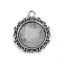 Picture of Zinc Based Alloy Pendants Round Disc Antique Silver Color Cabochon Settings (Fits 18mm Dia.) 30mm x 25mm, 20 PCs