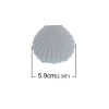 Picture of Velvet Jewelry Gift Boxes Shell Gray 59mm(2 3/8") x 52mm(2") , 1 Piece