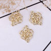 Picture of Zinc Based Alloy Connectors Rose Flower Gold Plated Hollow 17mm x 14mm, 20 PCs
