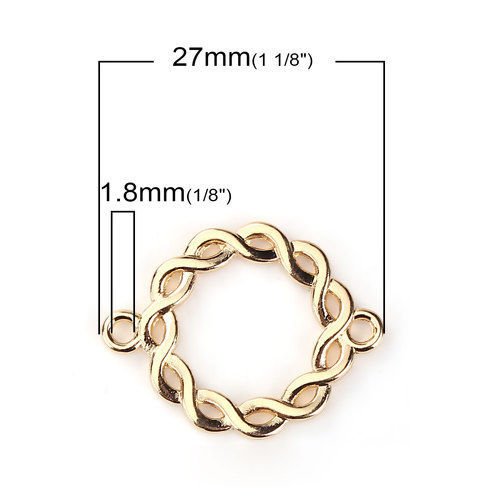 Bild von Zinklegierung Verbinder Ring Vergoldet 27mm x 21mm, 20 Stück