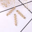 Immagine di Lega di Zinco Connettore Accessori A Forma di Lettera S Oro Placcato Bianco Imitata Perla 24mm x 5mm, 10 Pz