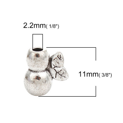 Picture of Zinc Based Alloy Spacer Beads Calabash Antique Silver Color 11mm x 10mm, Hole: Approx 2.2mm, 50 PCs