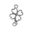 Picture of Zinc Based Alloy Connectors Four Leaf Clover Antique Silver Color 32mm x 19mm, 20 PCs