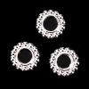 Picture of Zinc Based Alloy Spacer Beads Christmas Snowflake Silver Plated About 10mm Dia, Hole: Approx 4.5mm, 100 PCs